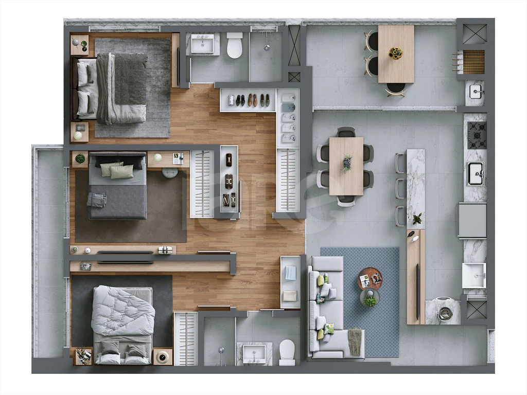 Planta — Apartamento 86 m²