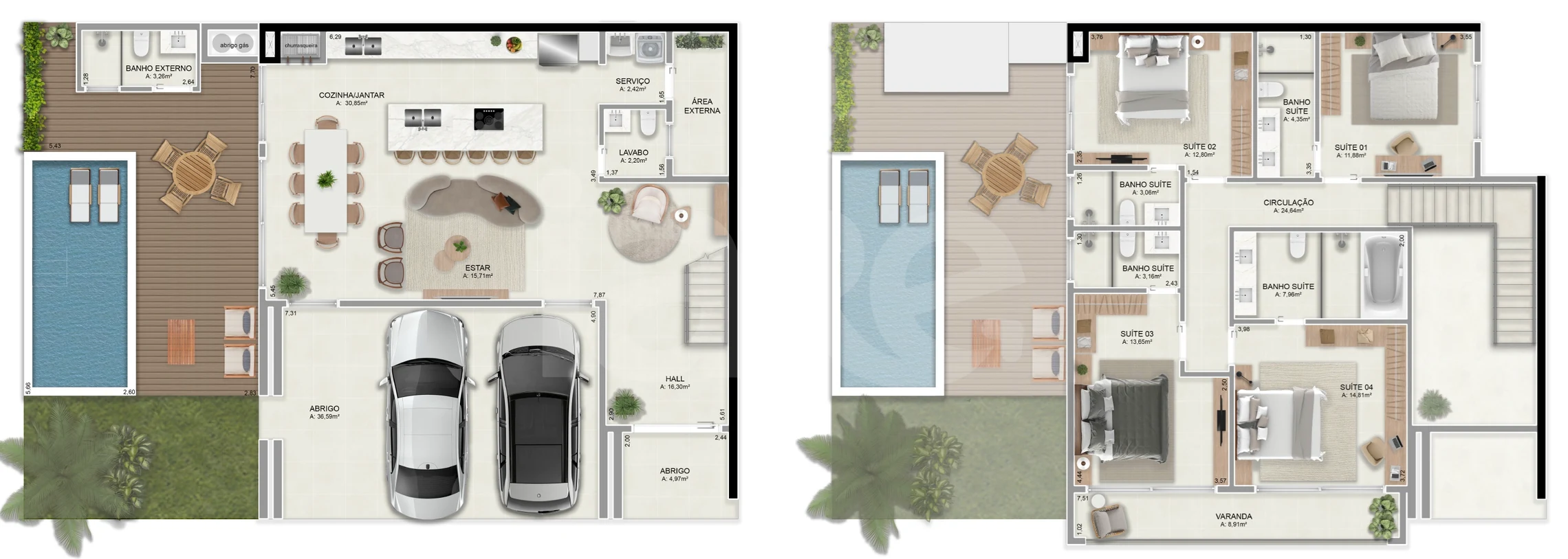 Planta — Casa em Condomínio 256,53 m²