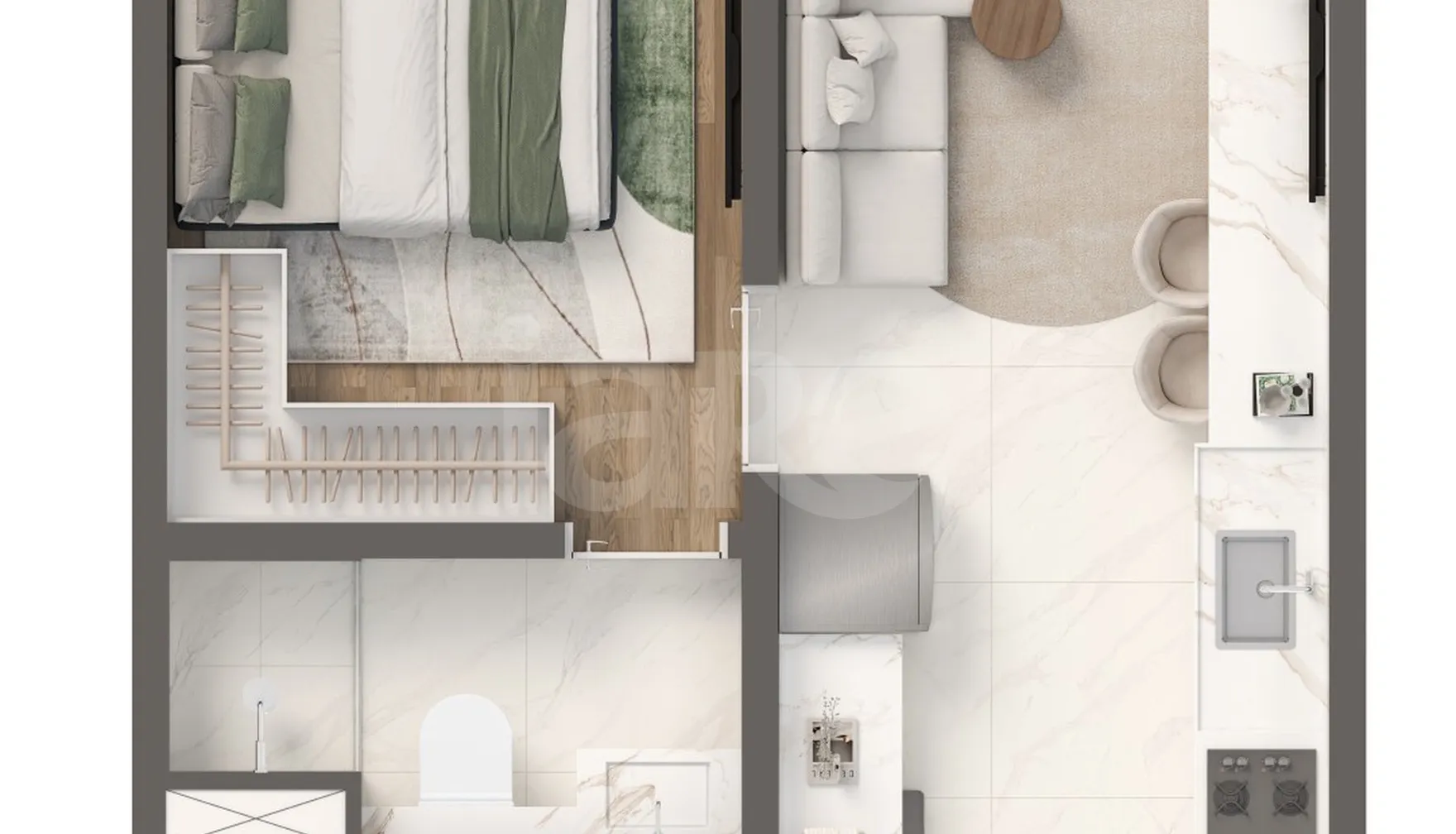 Planta — Apartamento 24,32 m²
