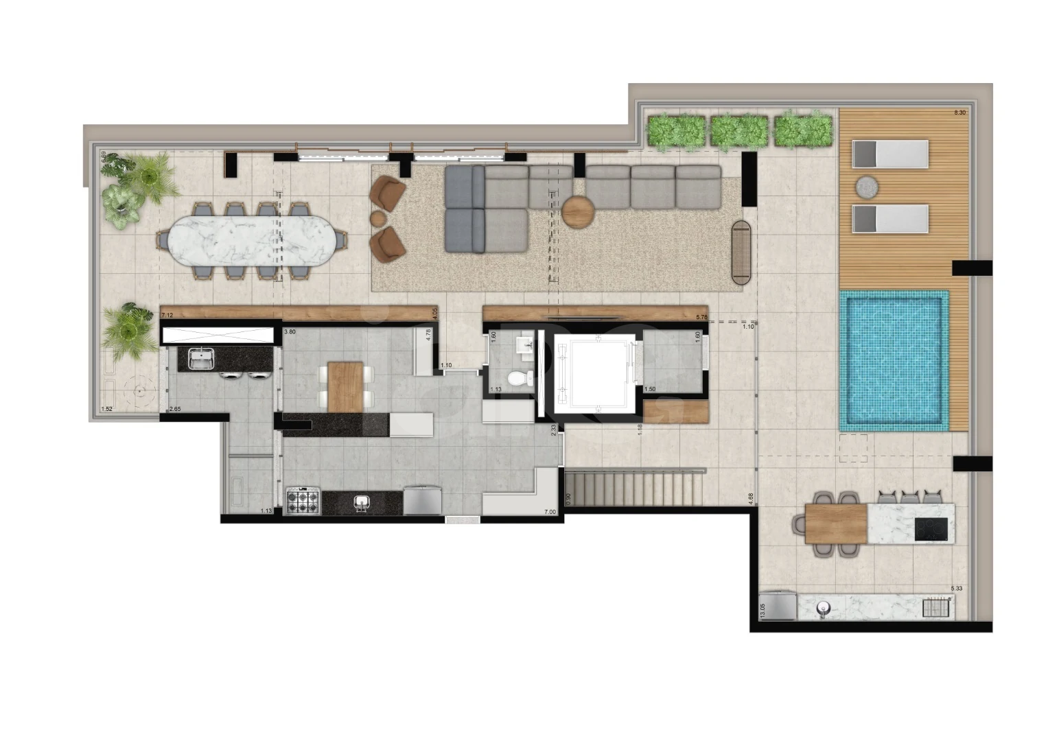 Planta — Apartamento 206,42 m²