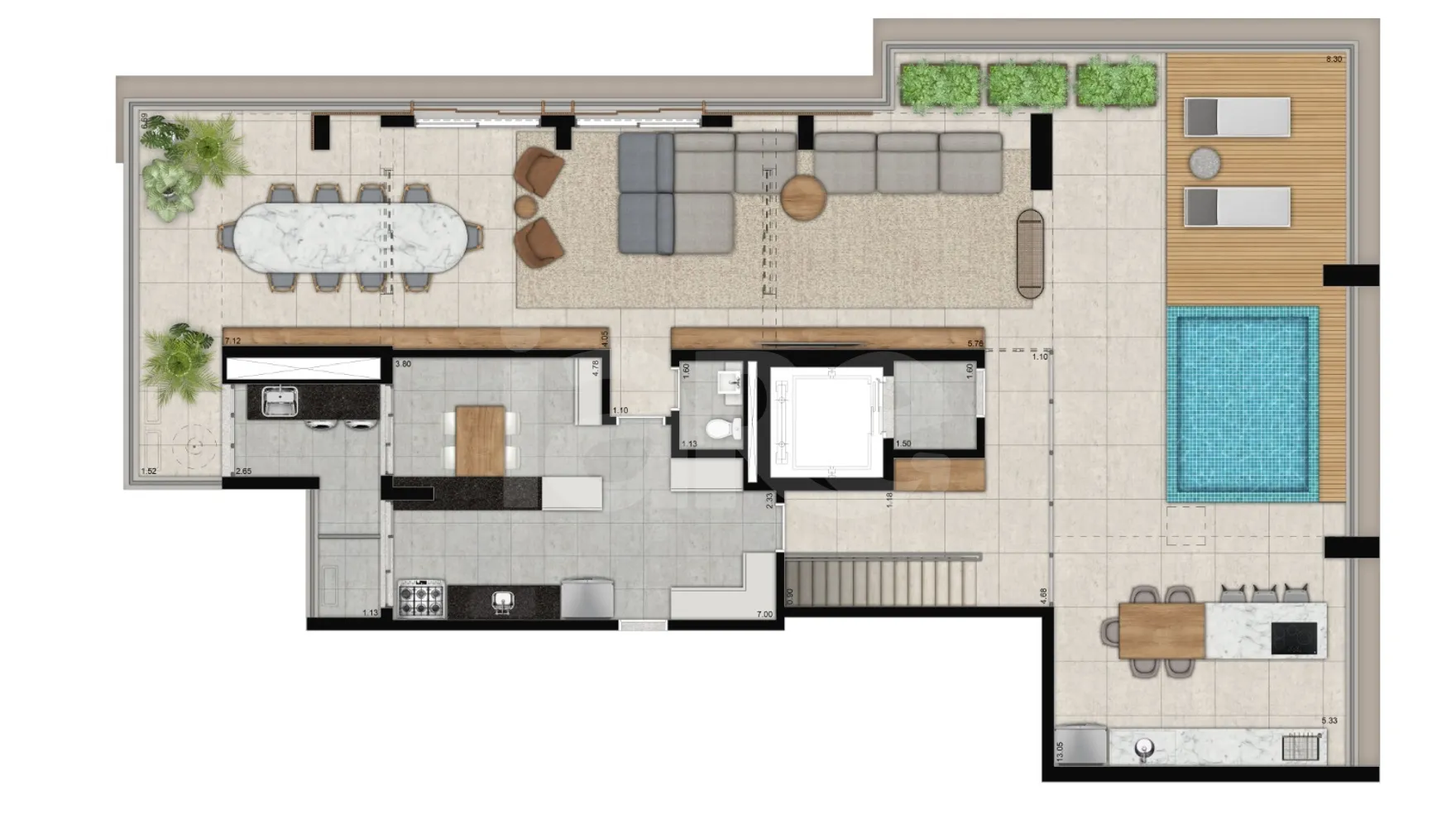 Planta — Apartamento 206,42 m²