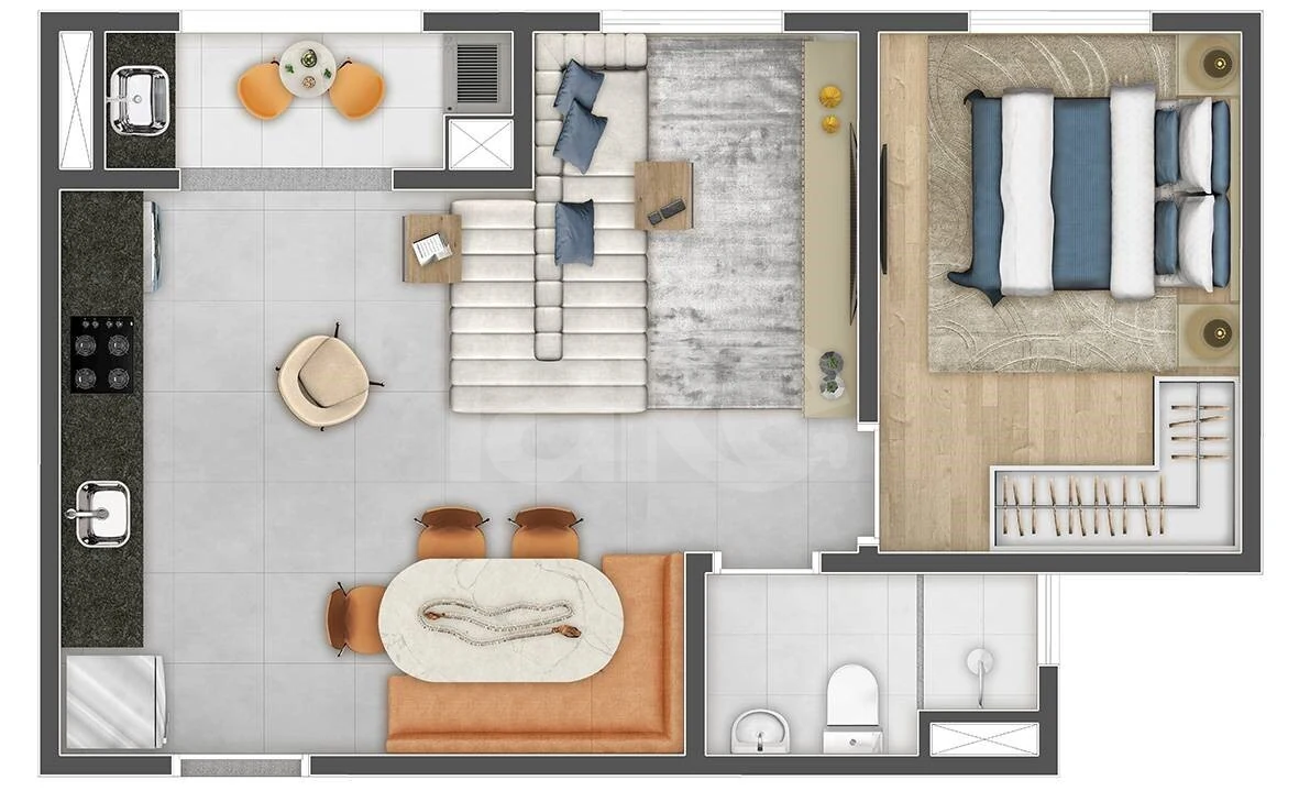 Planta — Apartamento 30,03 m²