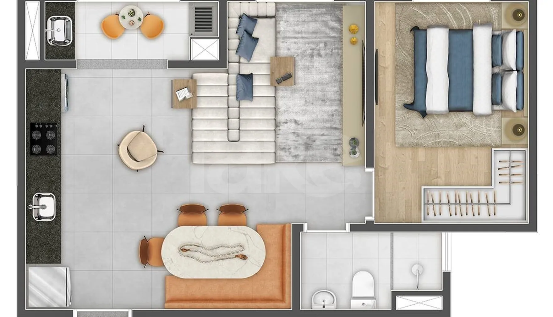 Planta — Apartamento 30,03 m²