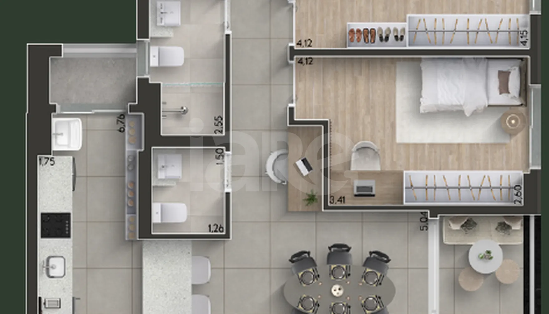 Planta — Apartamento 101,47 m²