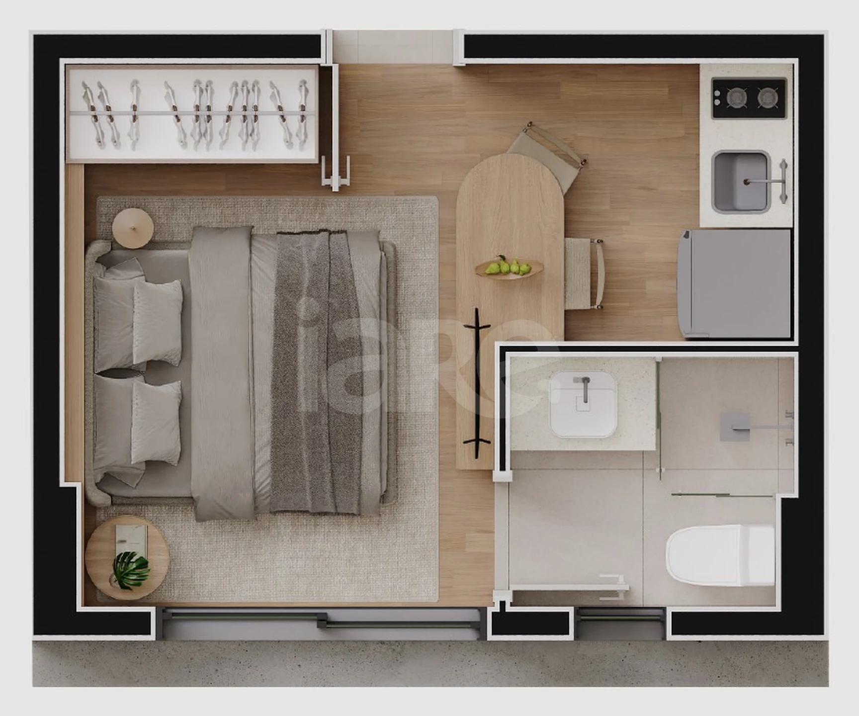 Planta — Studio 20,28 m²