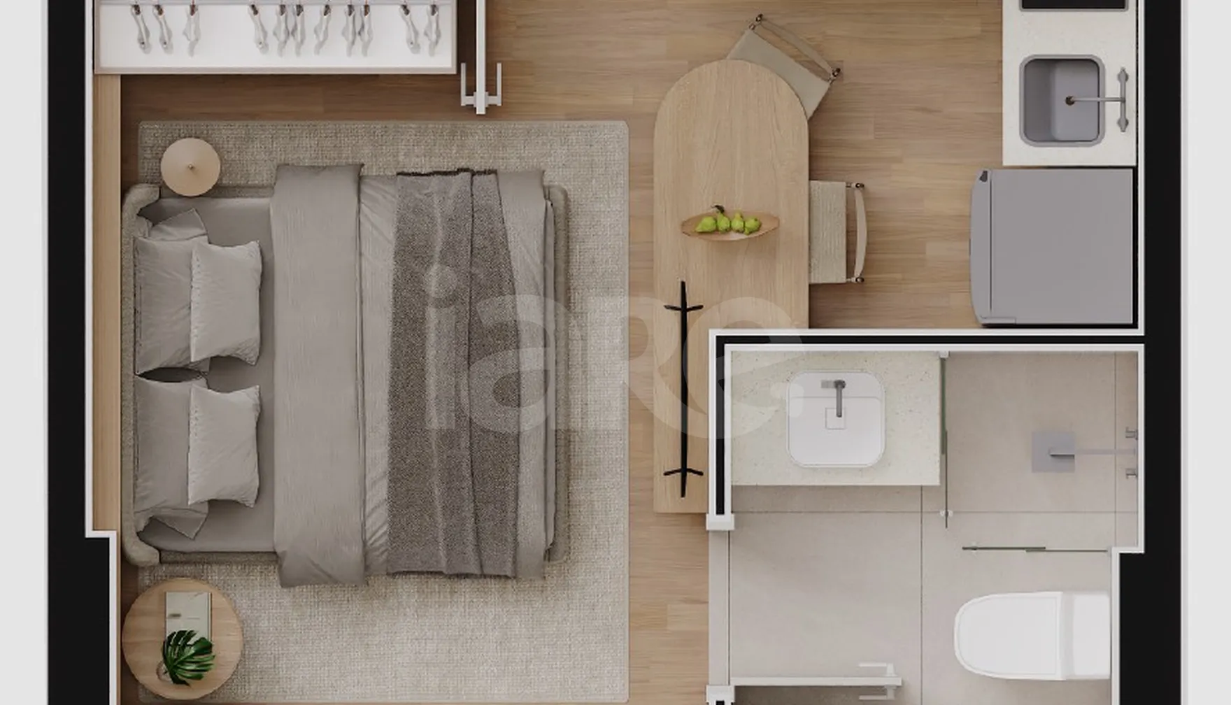 Planta — Studio 20,28 m²
