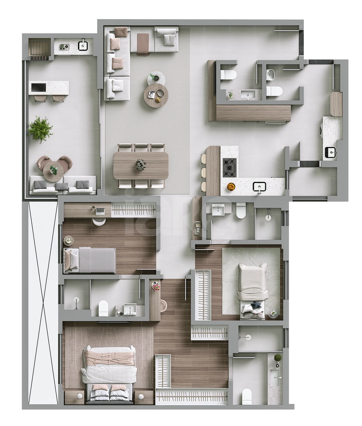 Planta — Apartamento 134,34 m²