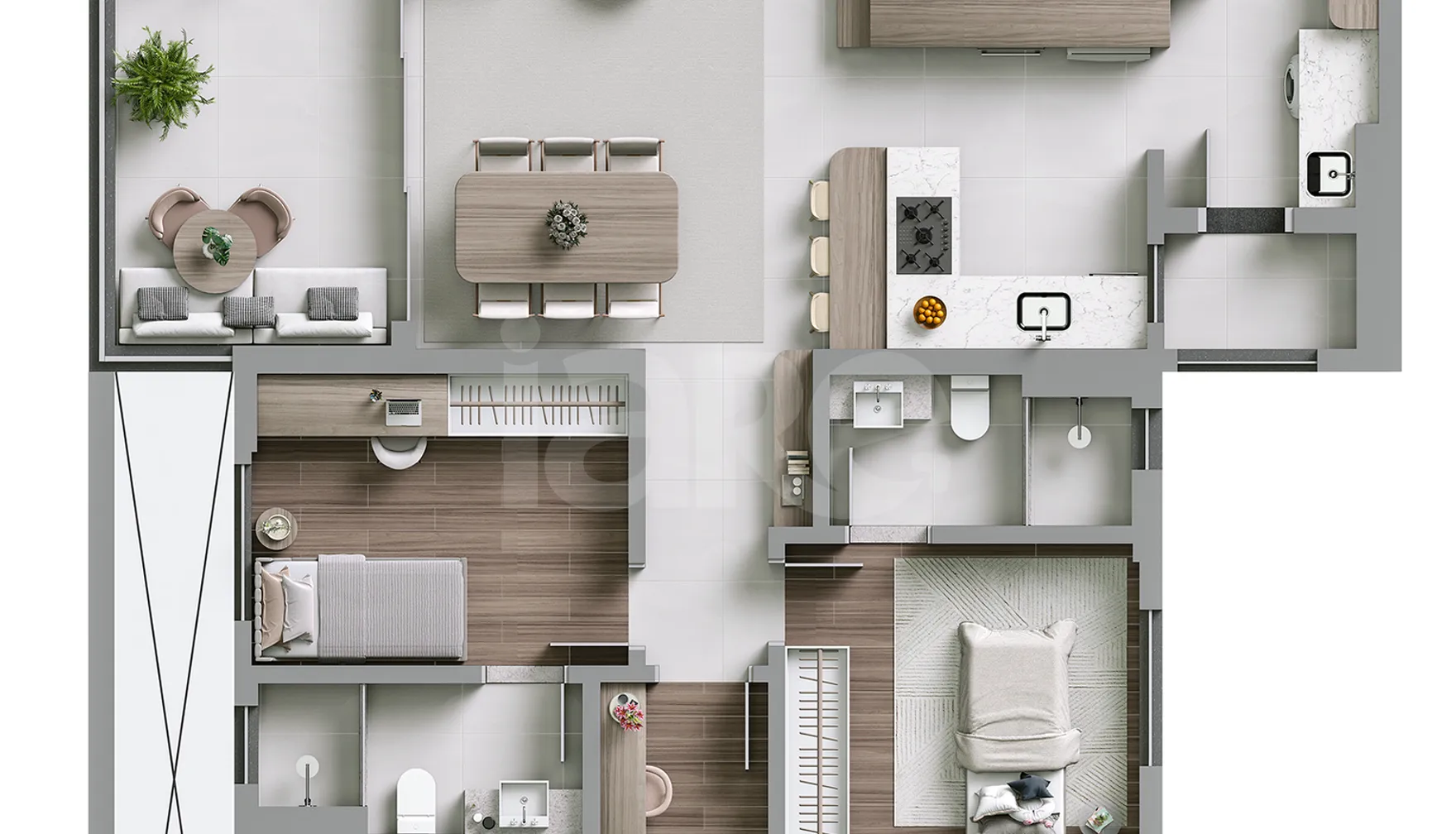 Planta — Apartamento 134,34 m²