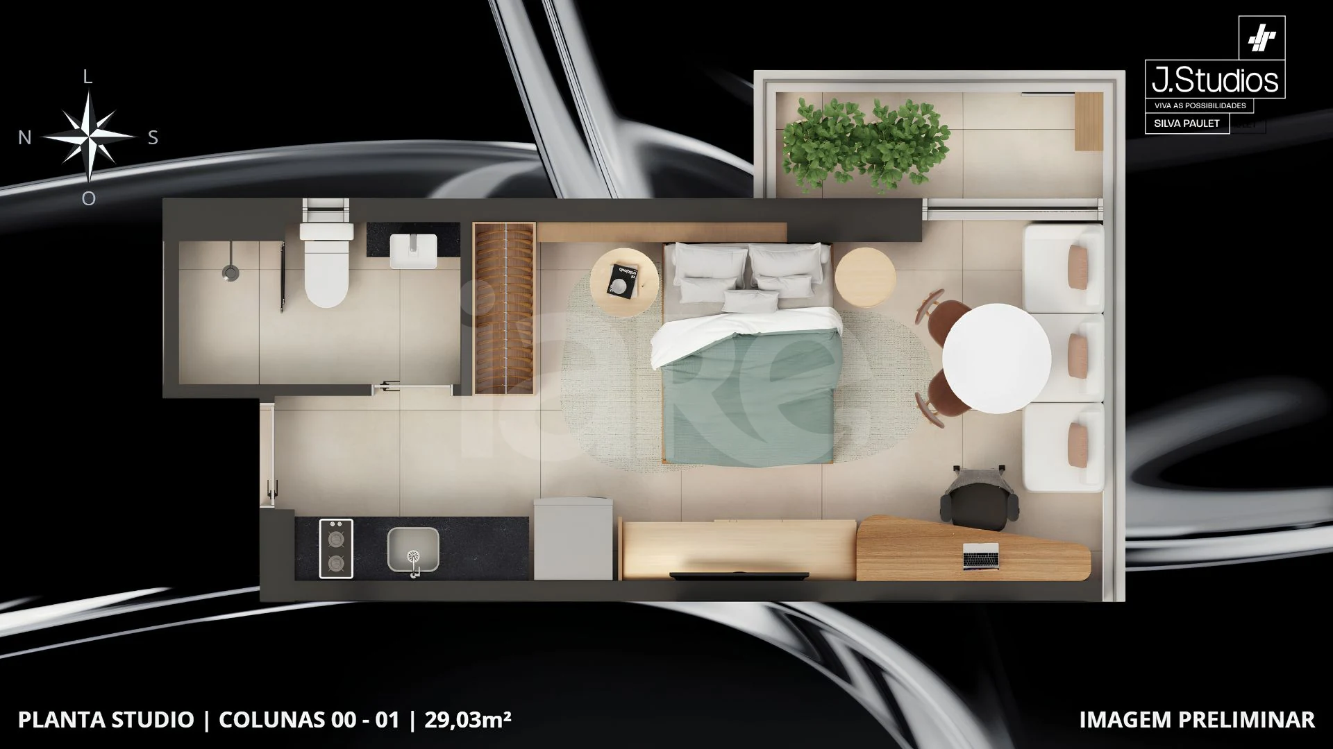Planta — Studio Colunas 00 - 01