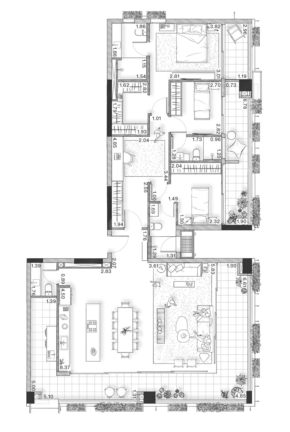 Planta — Apartamento 185,72 m²