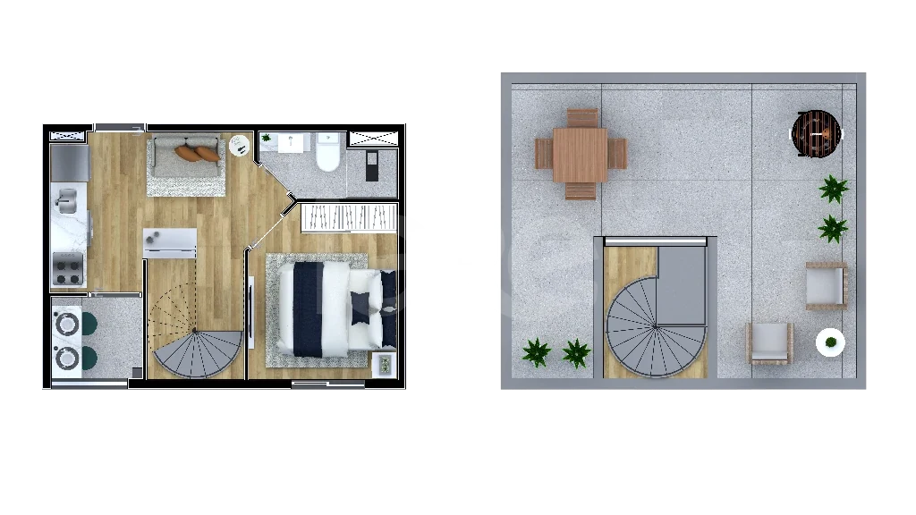 Planta — Cobertura Duplex 51,6 m²