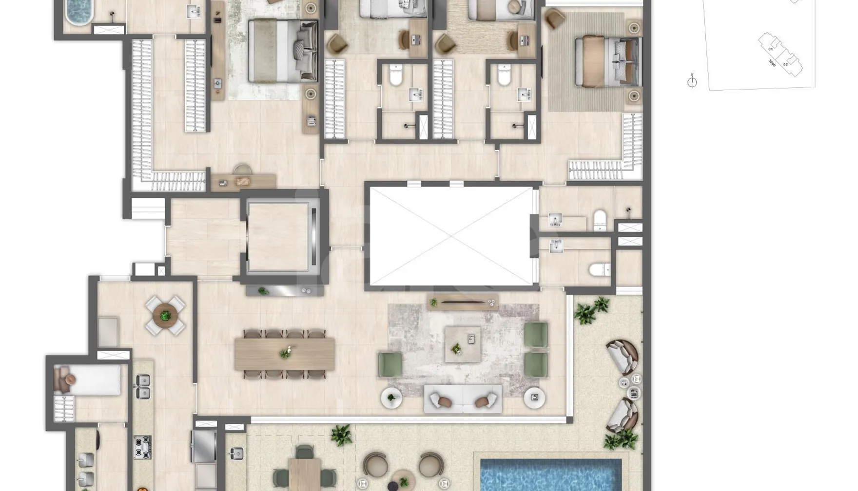 Planta — Cobertura Horizontal 290,36 m²