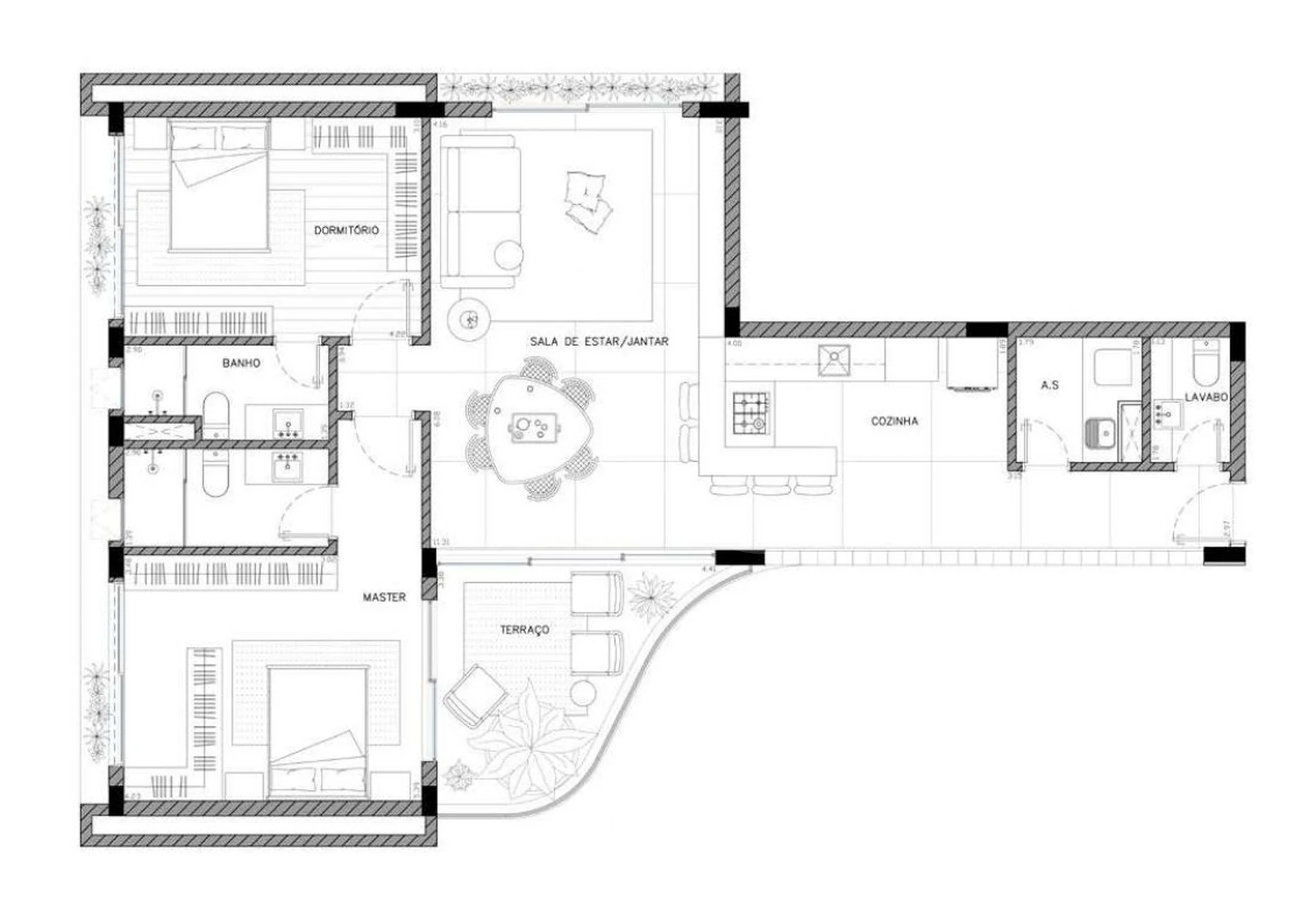 Planta — Apartamento 117,25 m²