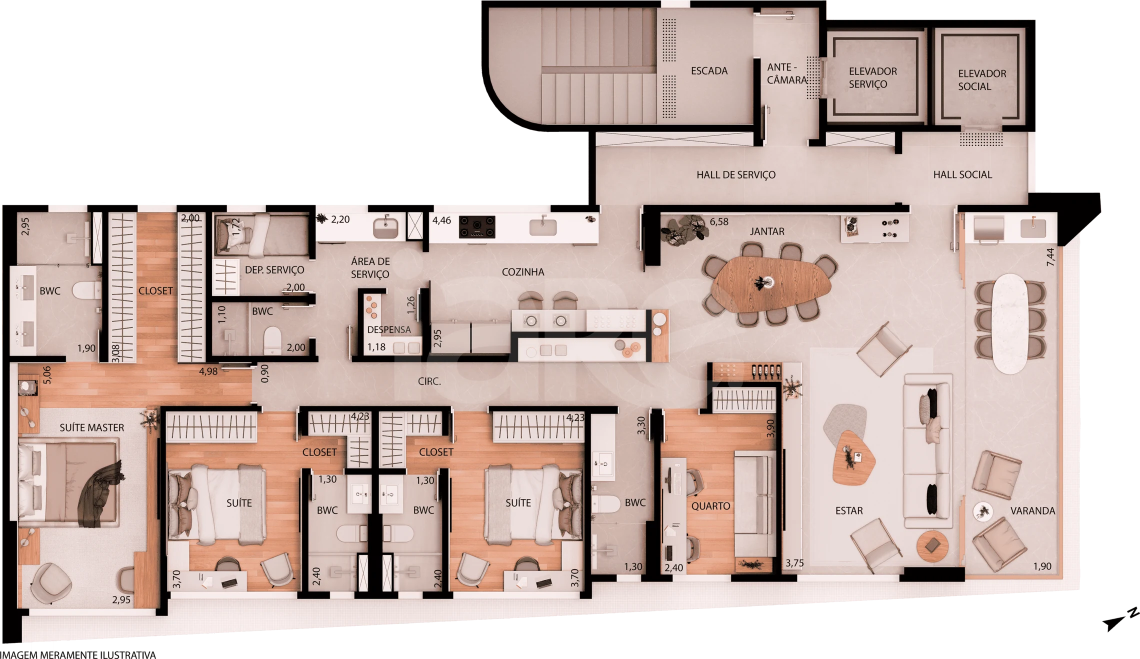 Planta — Apartamento 173,42 m²