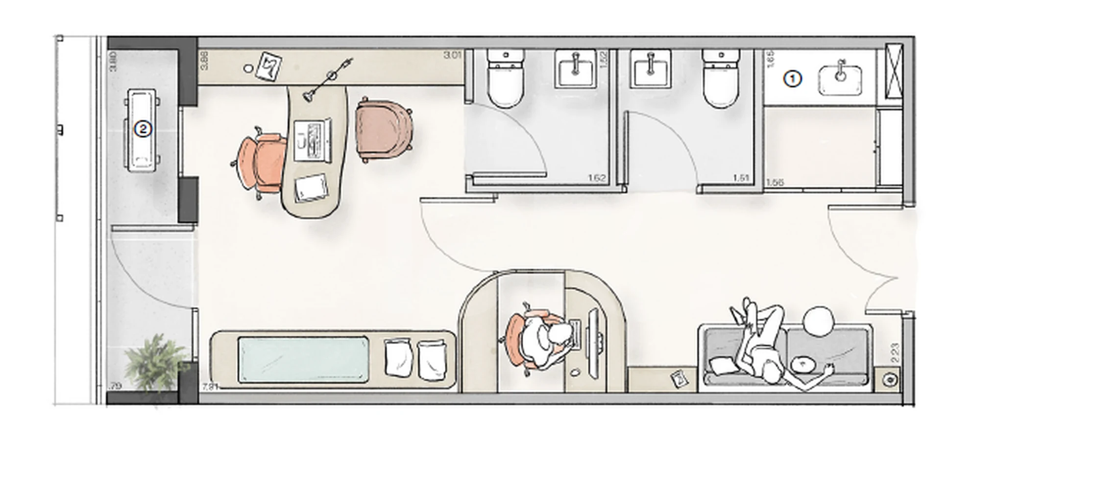 Planta — Sala 36,87 m²