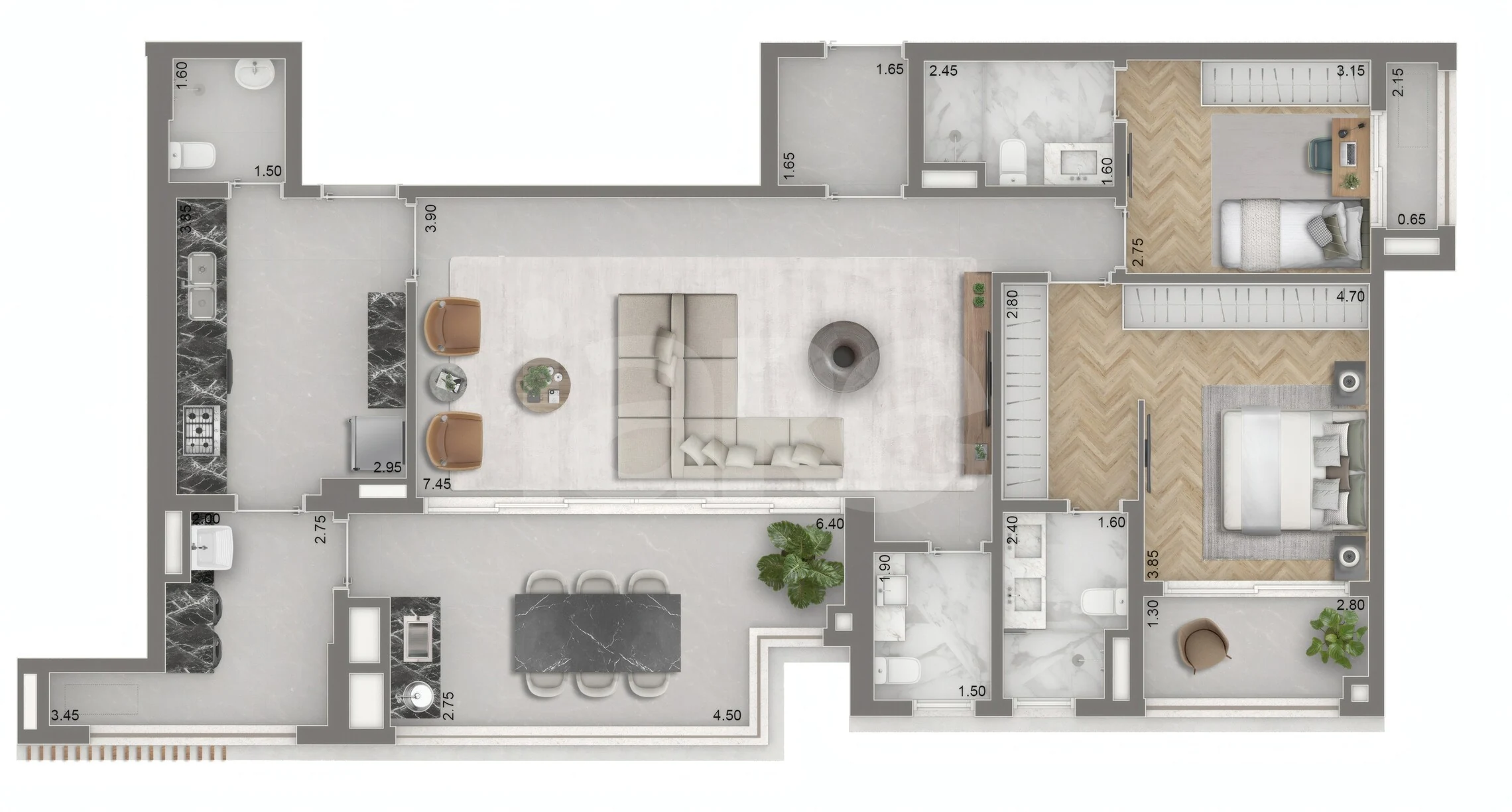 Planta — Garden 134,5 m²