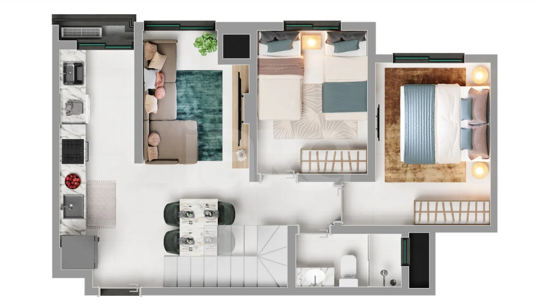 Planta — Cobertura Duplex 103,13 m²