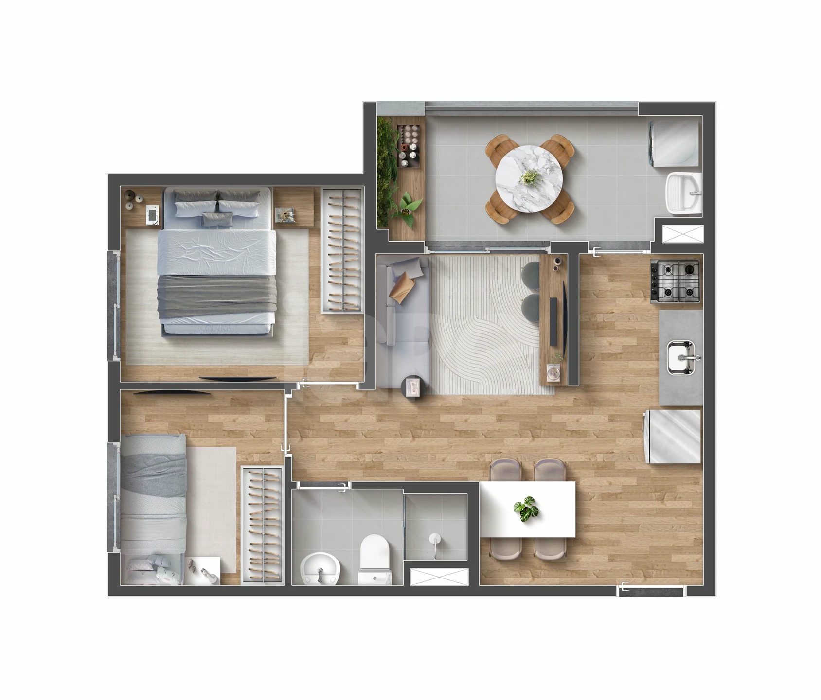 Planta — Apartamento 43,11 m²