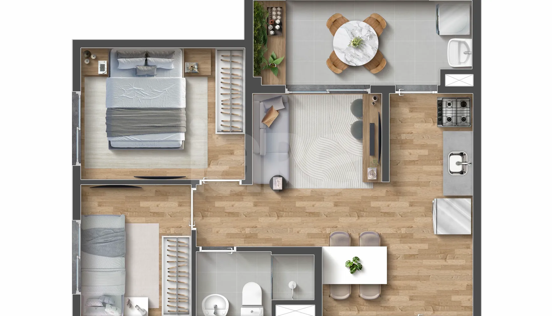 Planta — Apartamento 43,11 m²