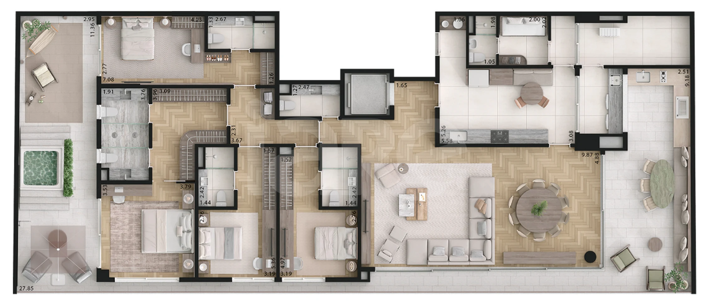 Planta — Garden 309,15 m²