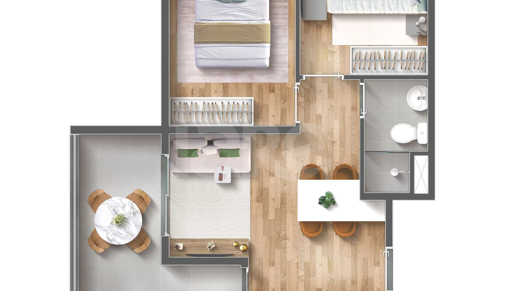 Planta — Apartamento 43,59 m²