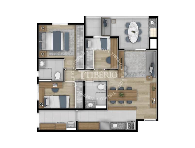 Planta — Apartamento 75,88 m²