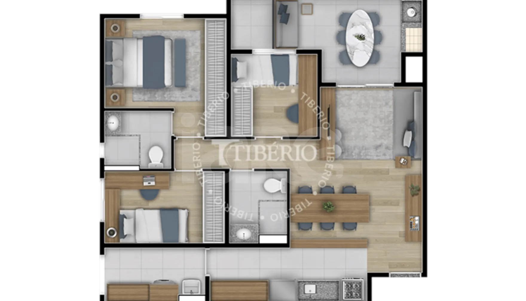 Planta — Apartamento 75,88 m²