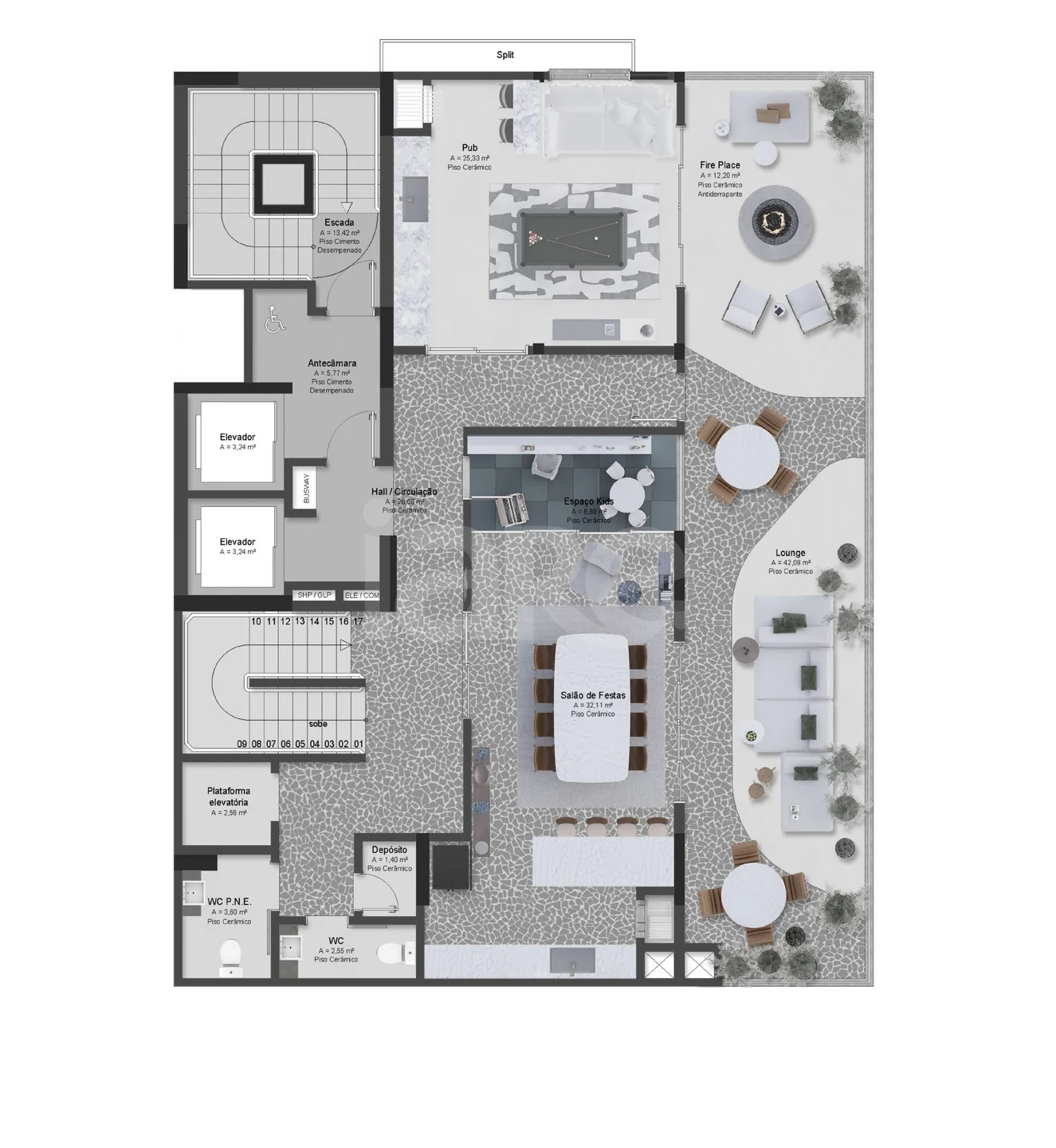 Planta — Pavimento rooftop