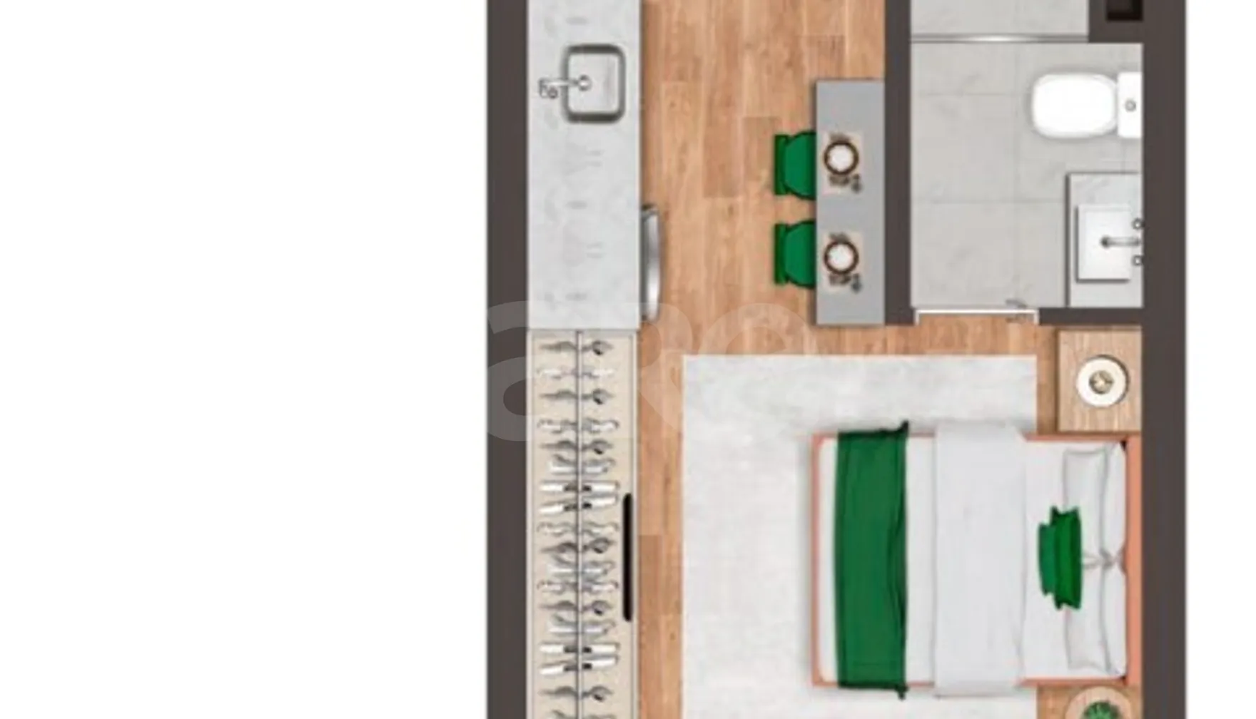 Planta — Studio 22,27 m²