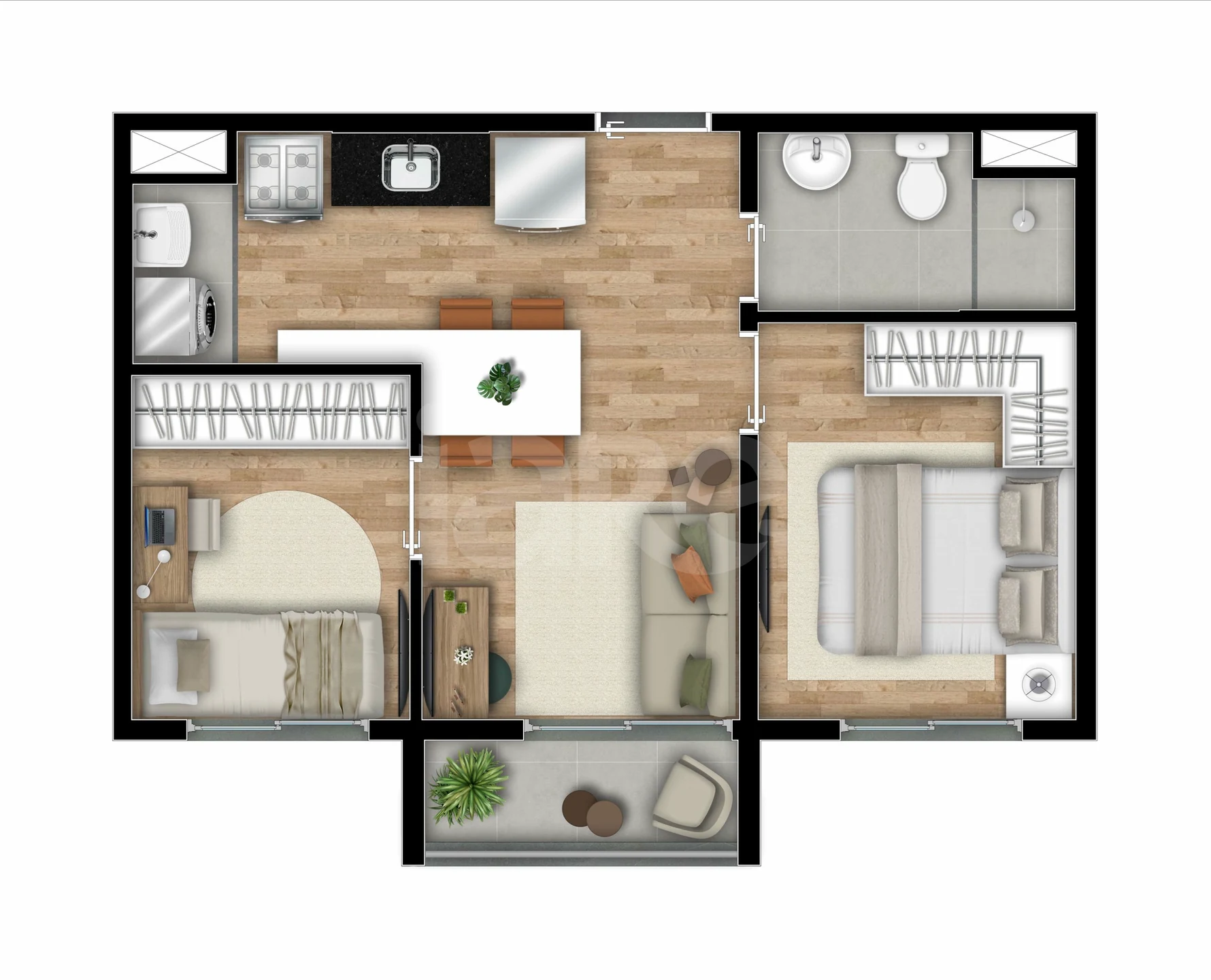 Planta — Apartamento 36,68 m²