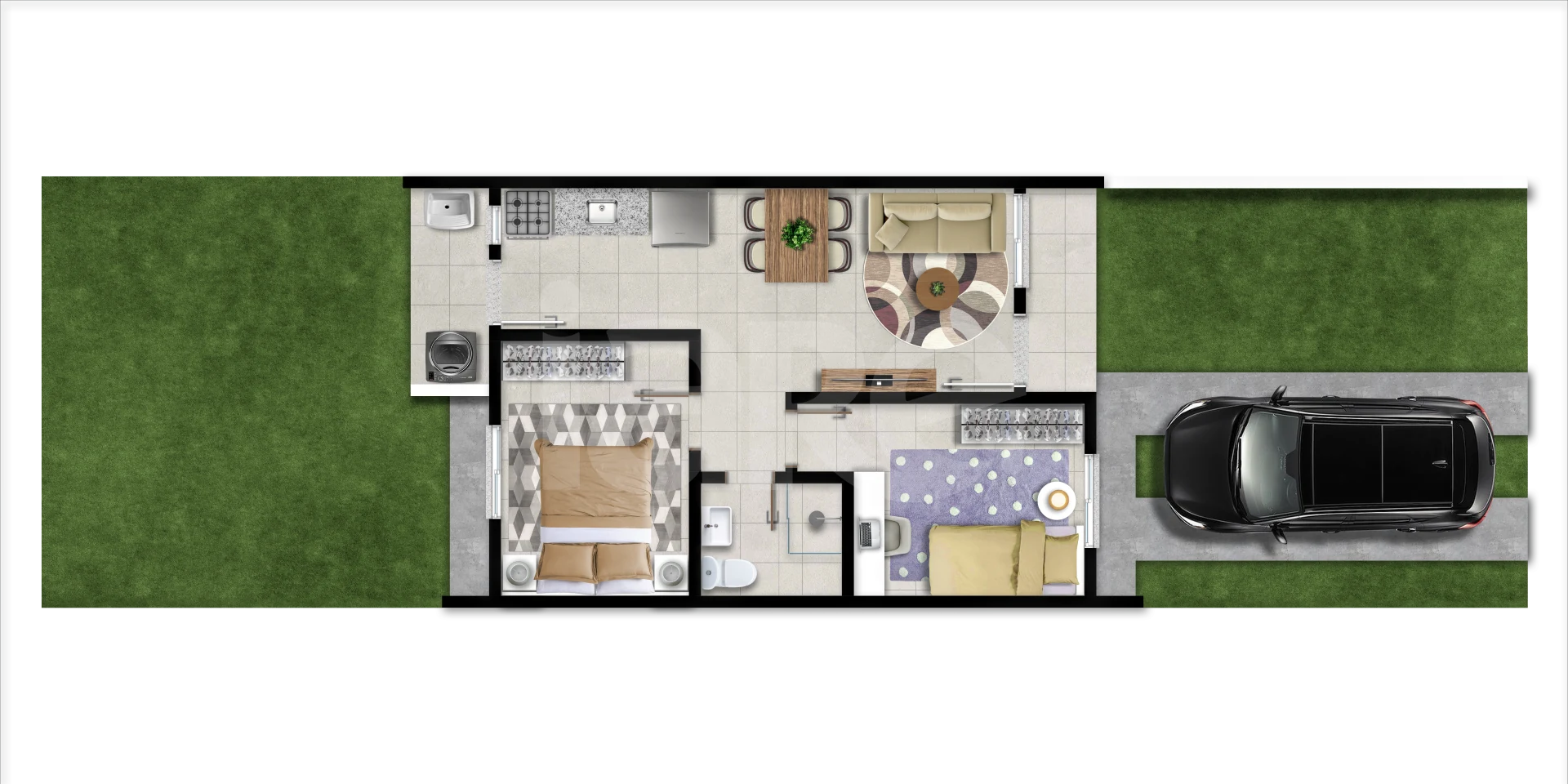 Planta — Casa em Condomínio 54,77 m²
