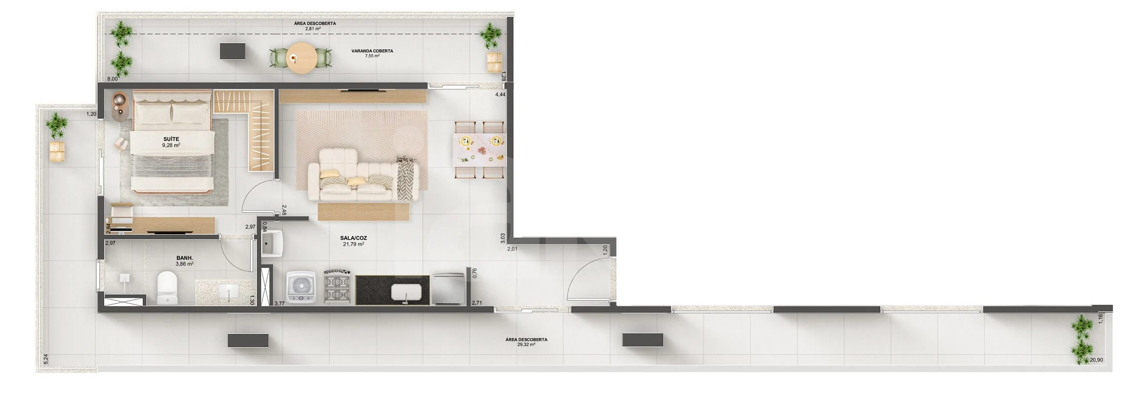 Planta — Apartamento 78,89 m²