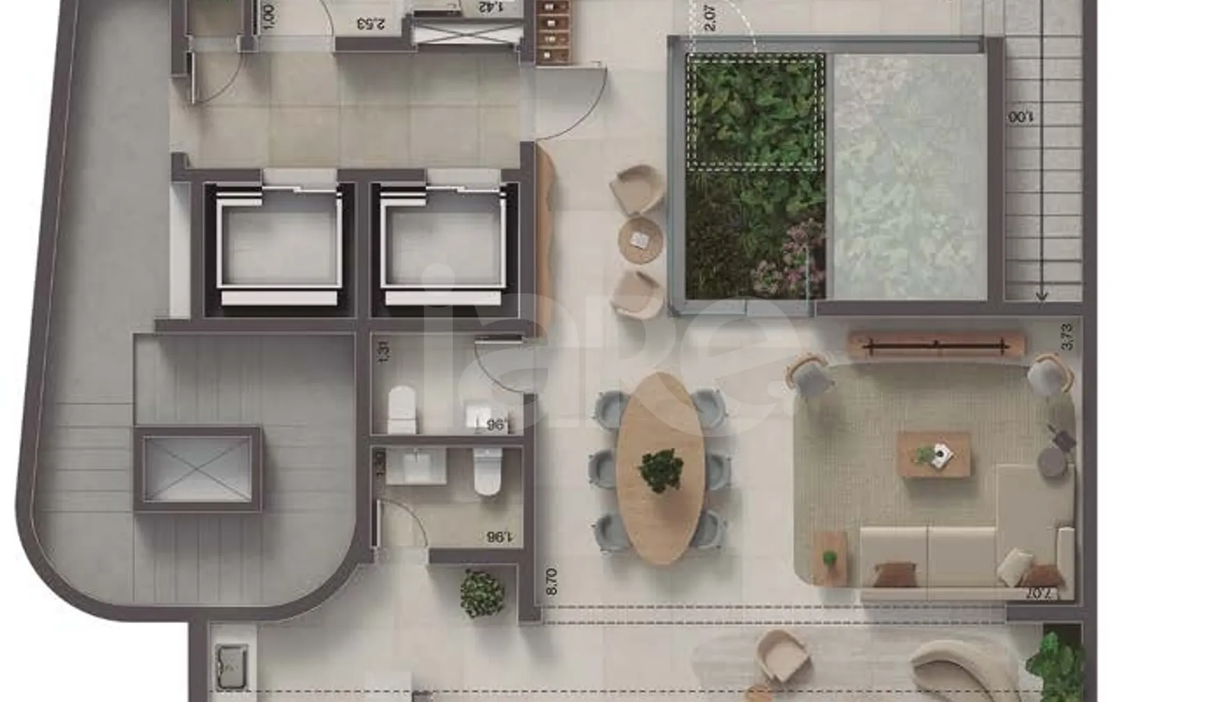 Planta — Cobertura Duplex 323,18 m²
