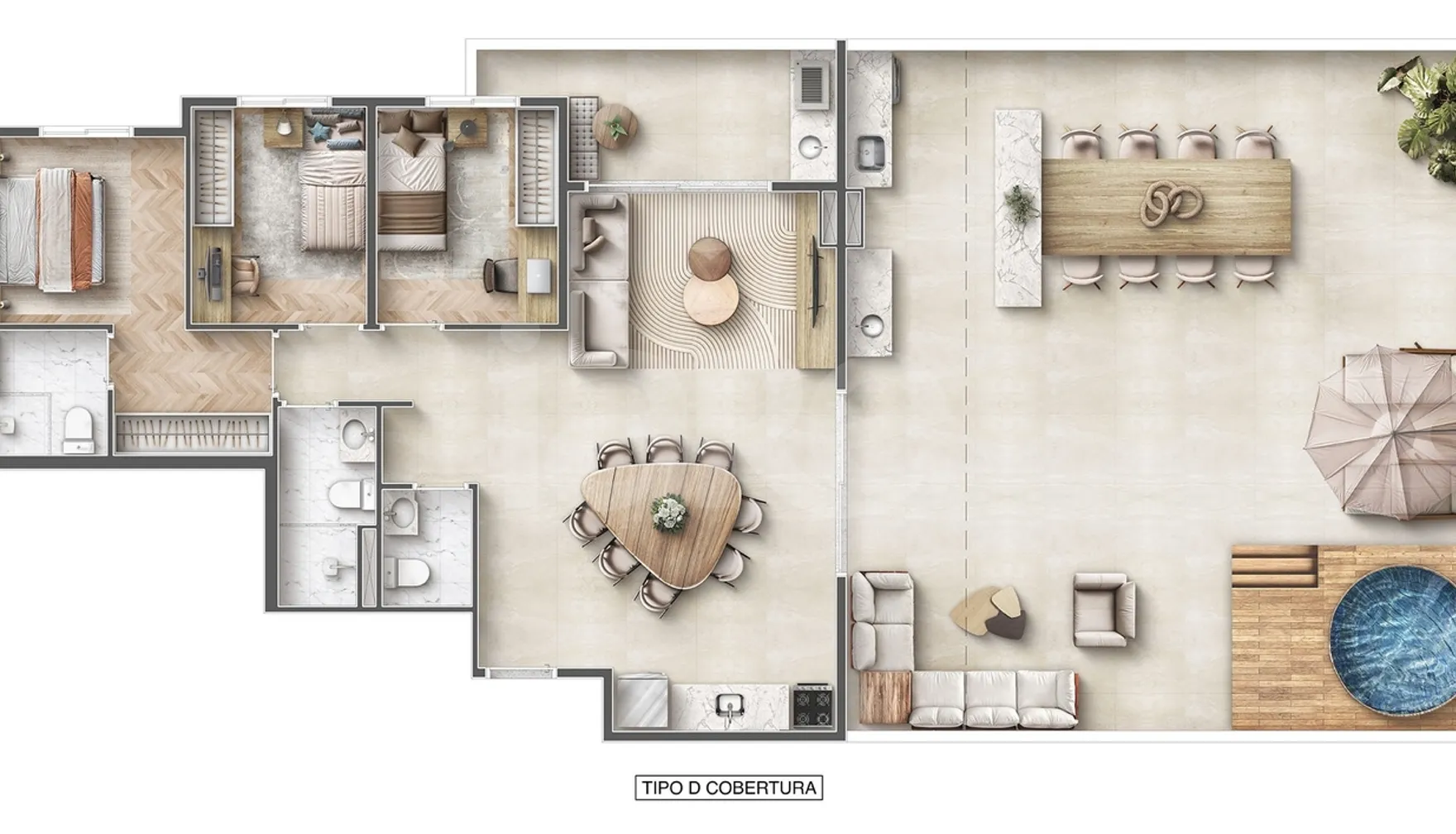 Planta — Cobertura Horizontal 155,81 m²