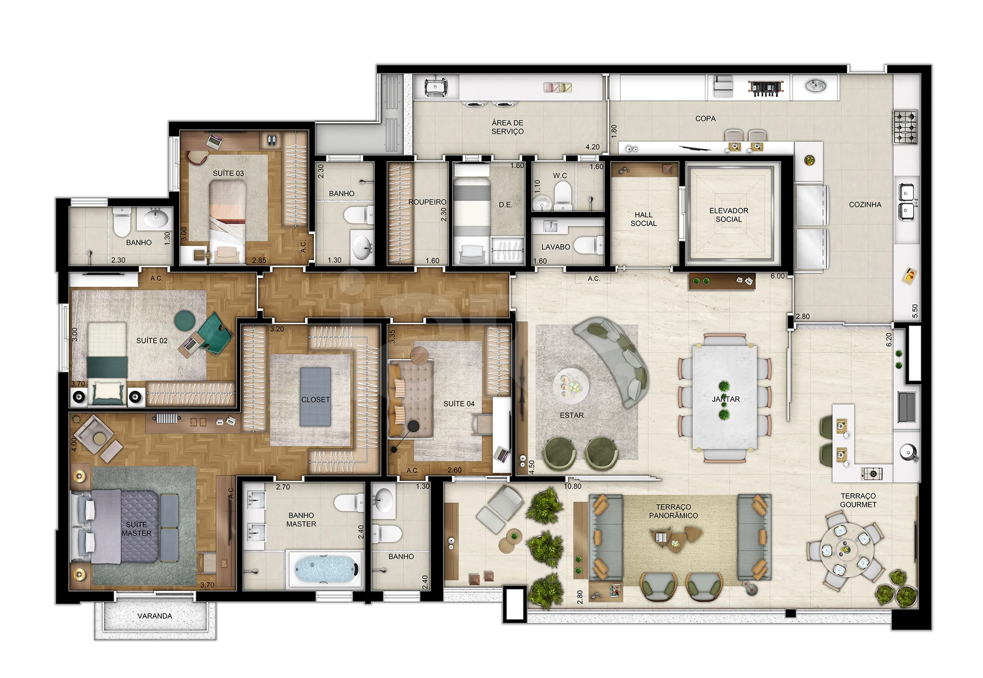 Planta — Apartamento 211,72 m²