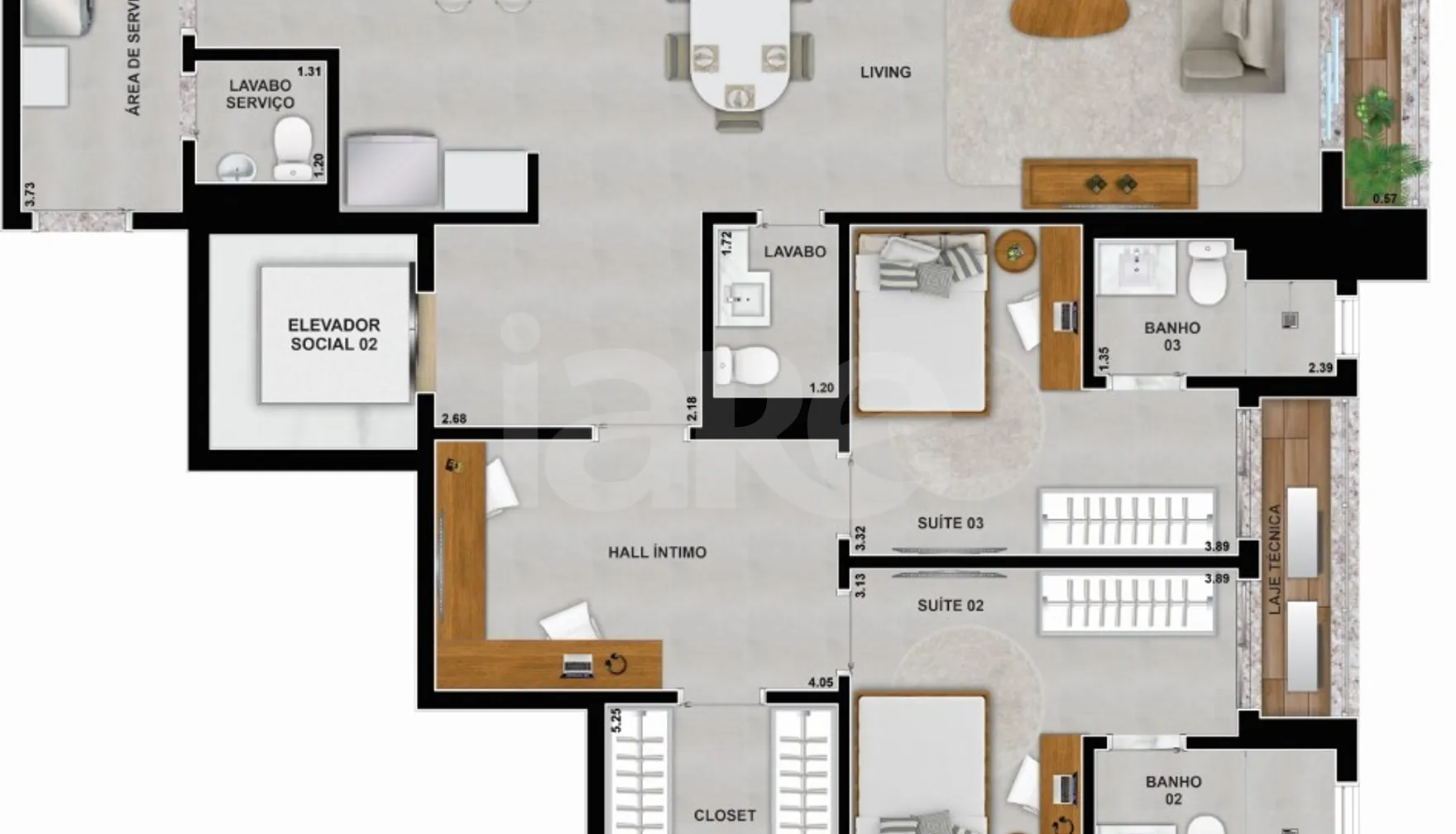 Planta — Apartamento 171,47 m²