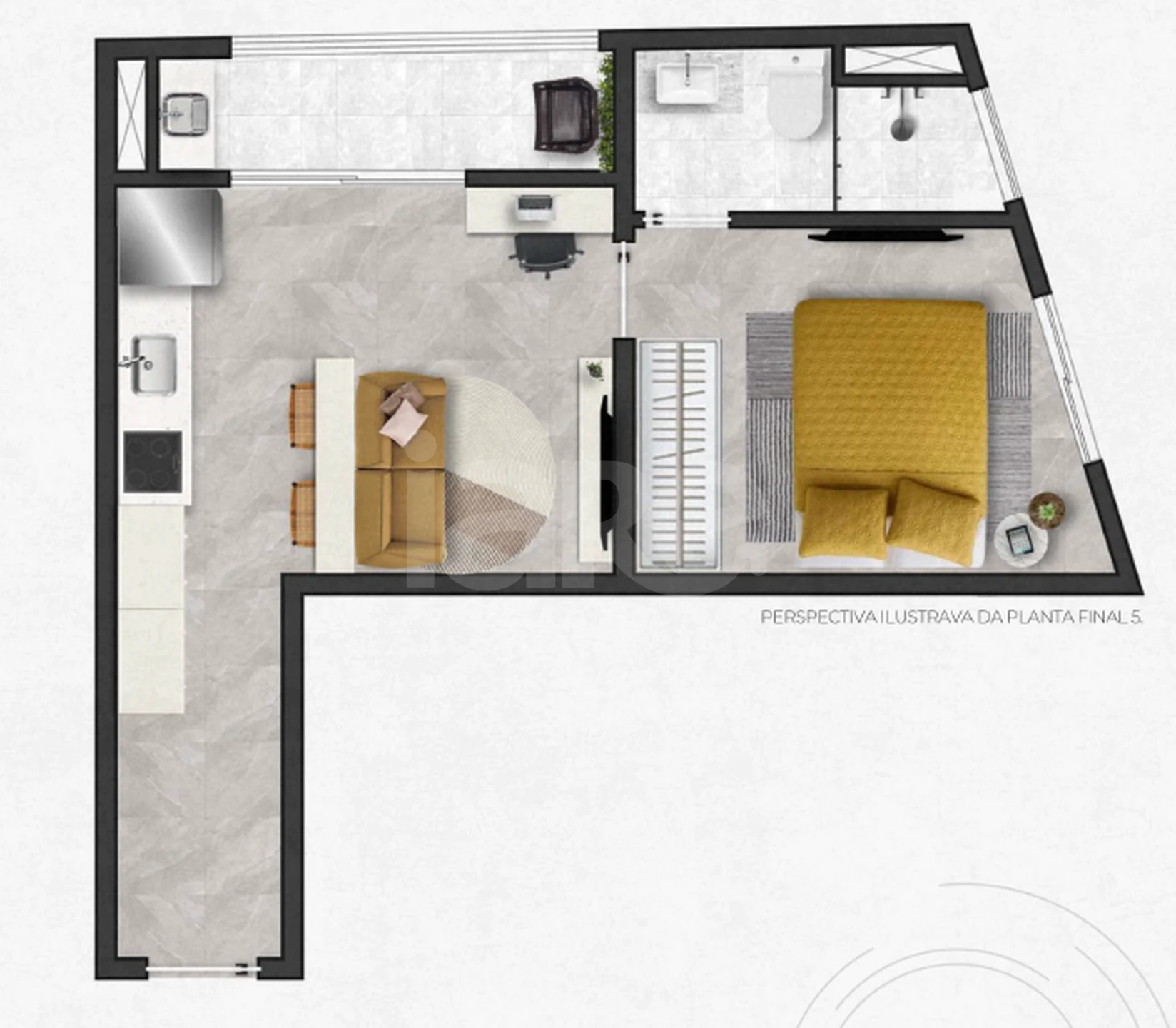 Planta — Apartamento 29,8 m²