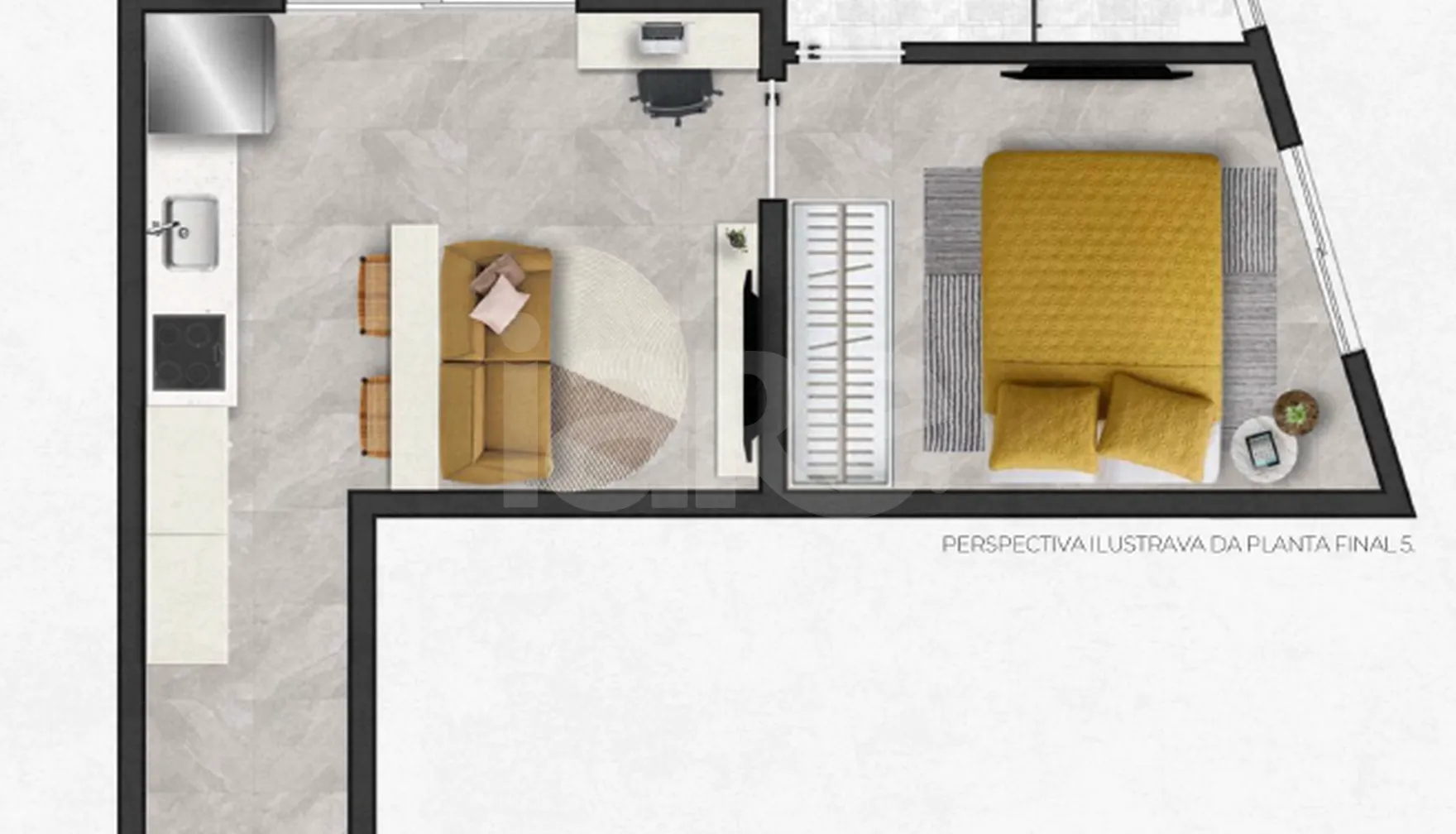 Planta — Apartamento 29,8 m²