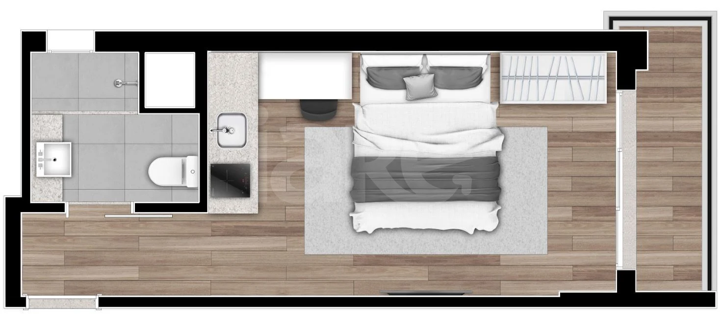 Planta — Studio 27,2 m²