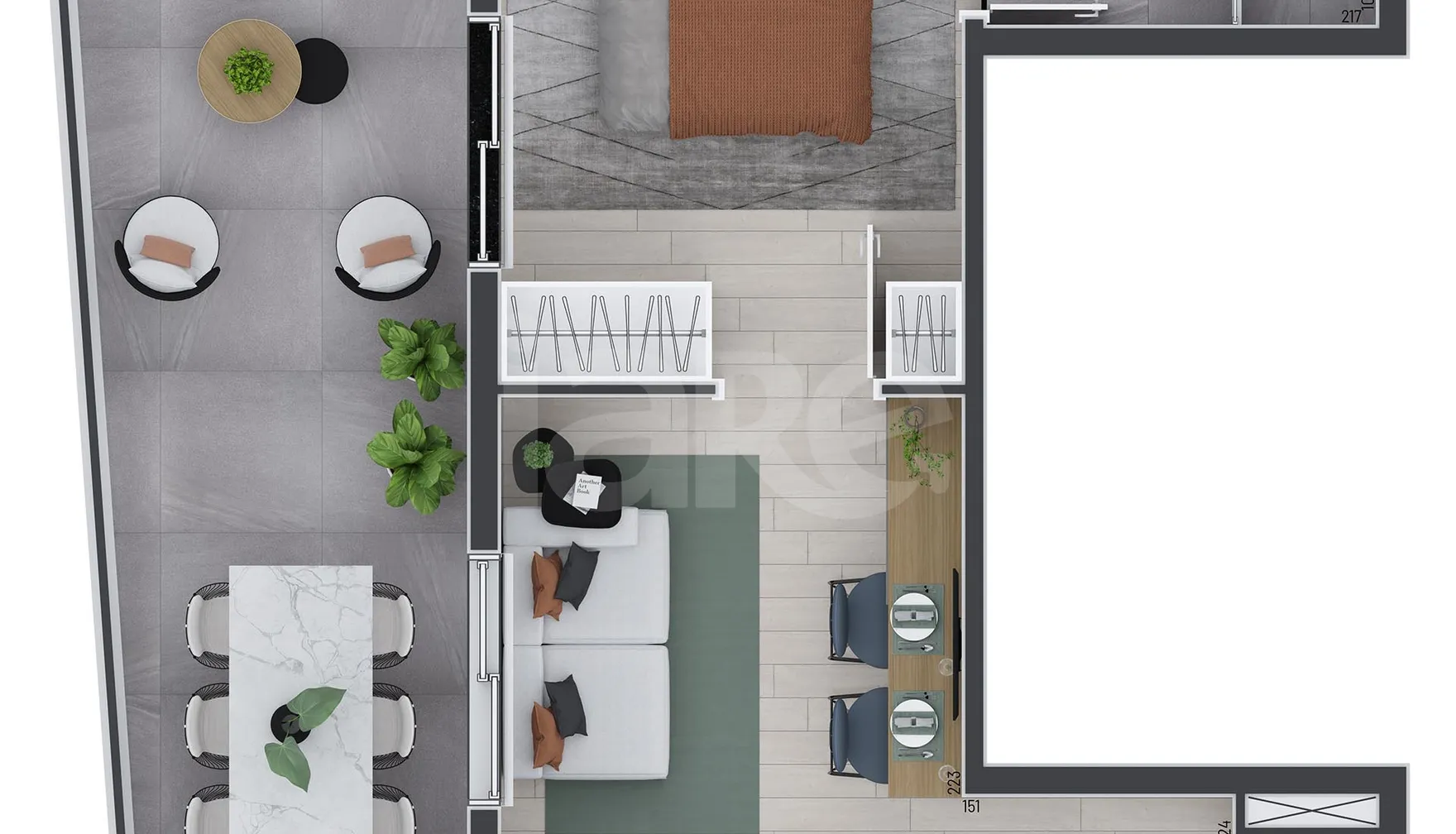 Planta — Garden 43,5 m²