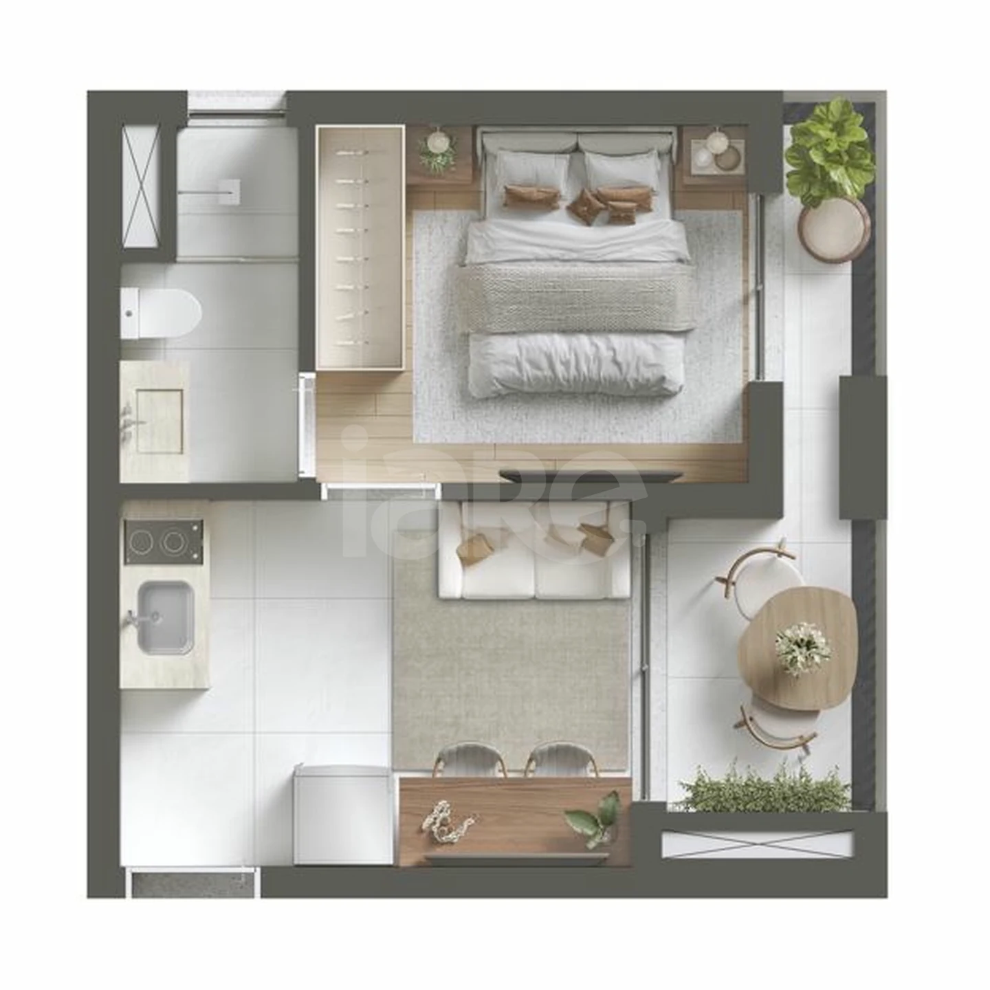 Planta — Apartamento 24,84 m²