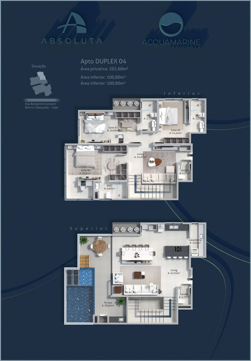 Planta — Cobertura Duplex 201,6 m²