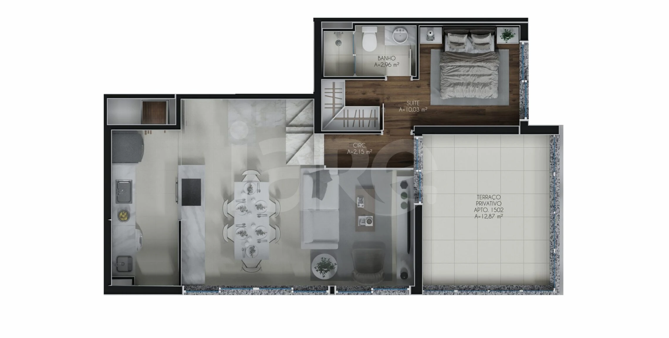 Planta — Cobertura Duplex 116 m²