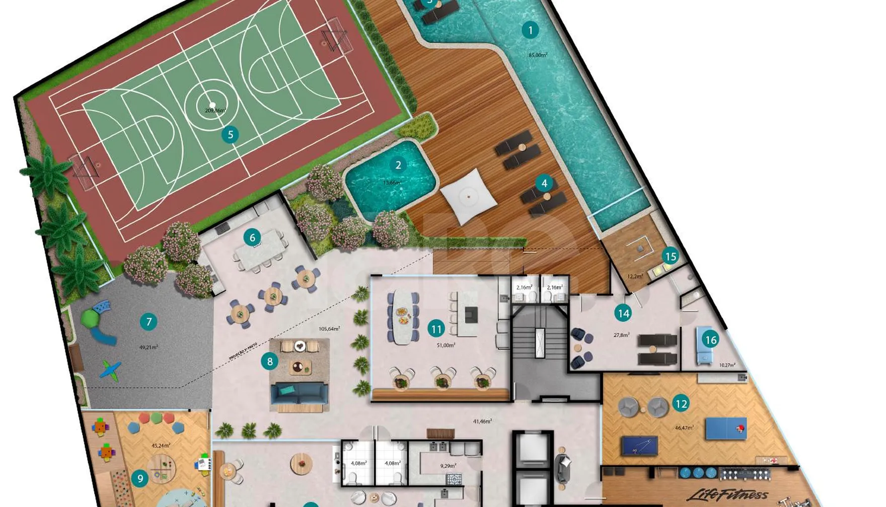 Planta — Pavimento lazer