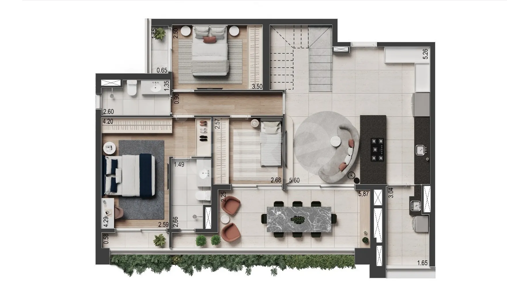Planta — Cobertura Duplex 219,4 m²