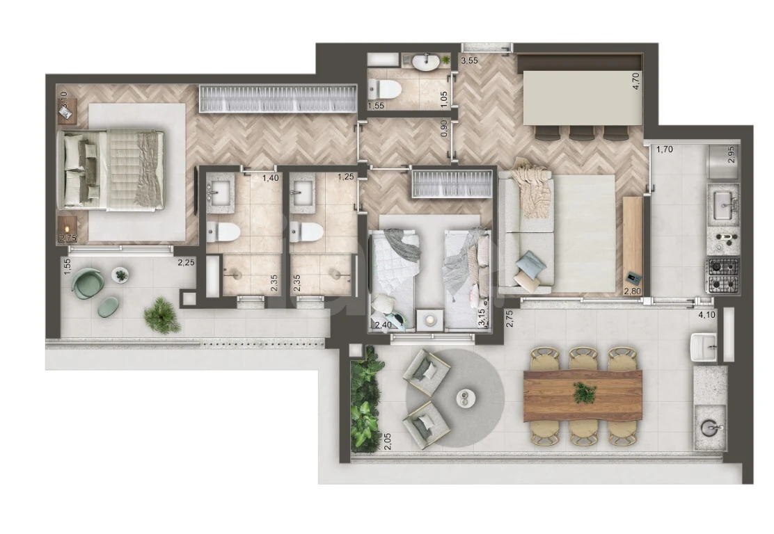 Planta — Garden 101,73 m²