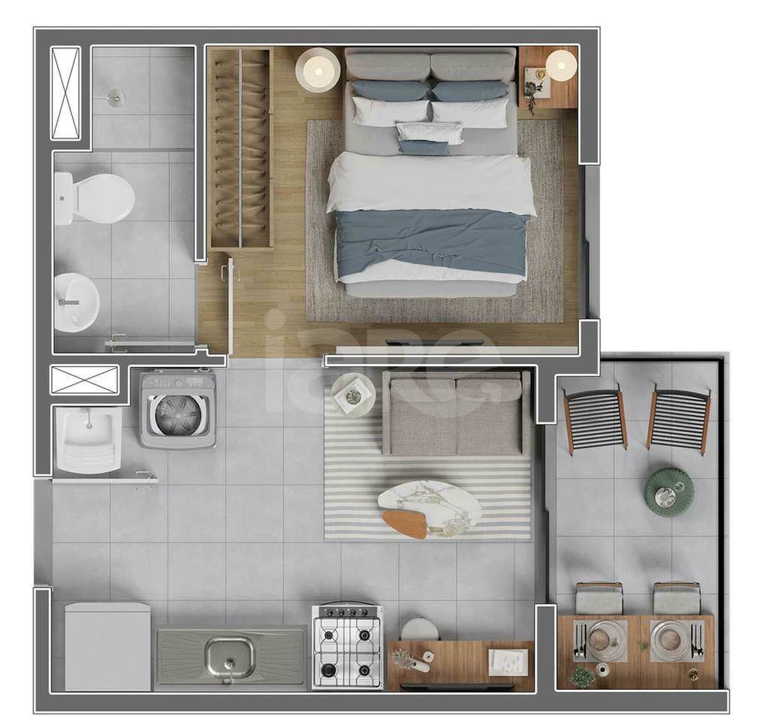 Planta — Apartamento 25,58 m²