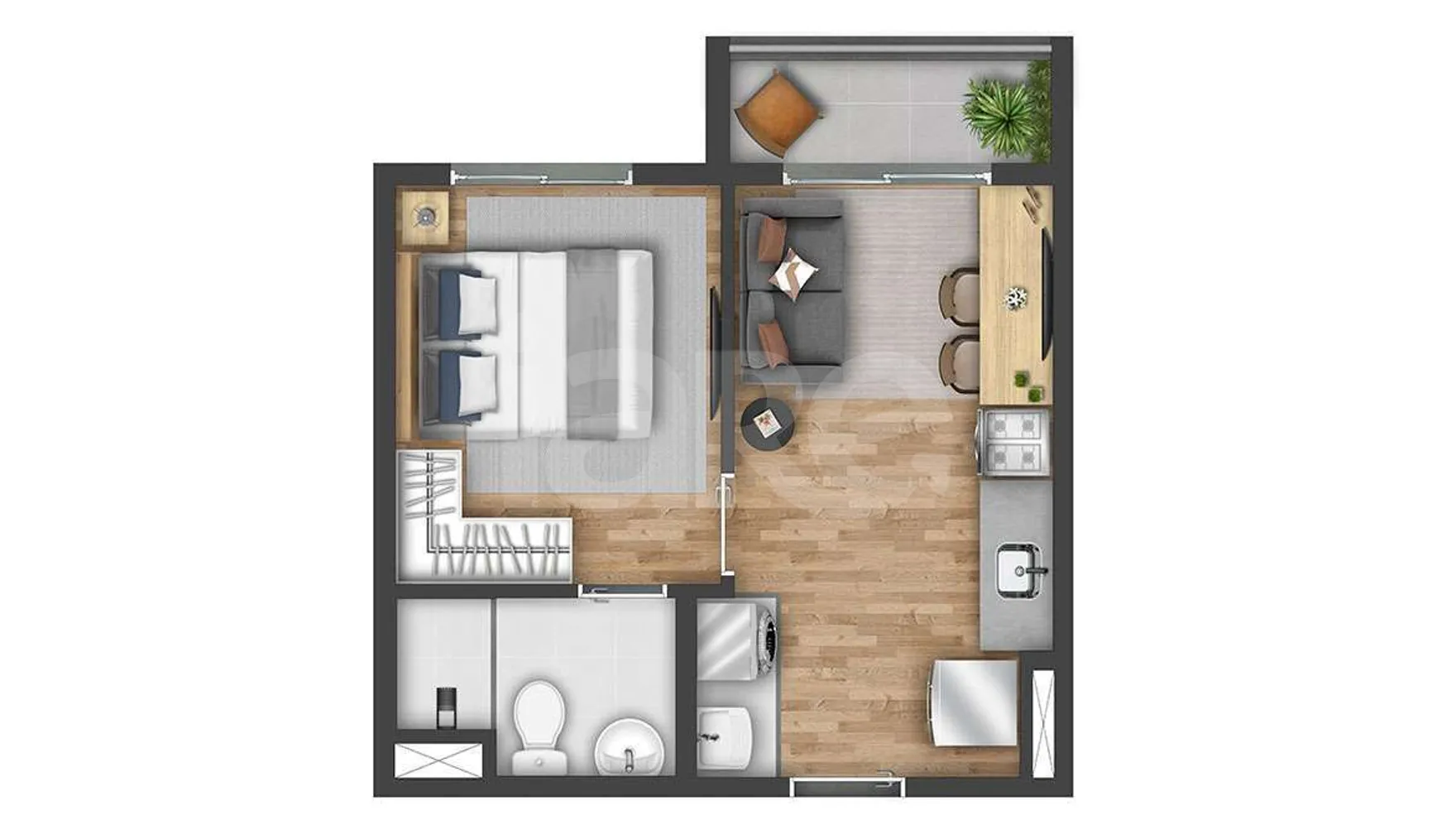 Planta — Apartamento 26,54 m²
