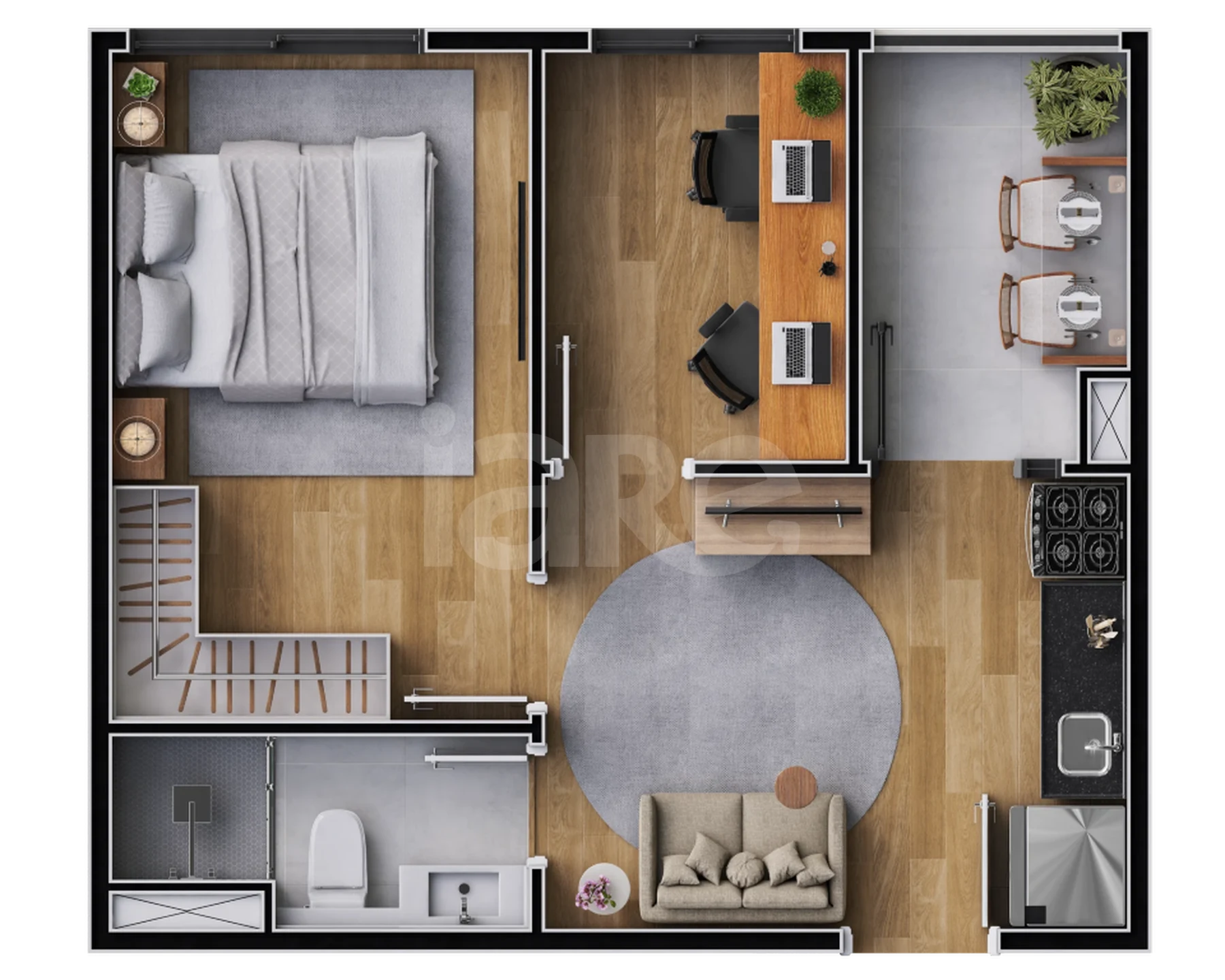 Planta — Apartamento 32,14 m²
