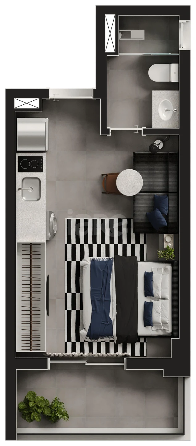 Planta — Studio 30,26 m²